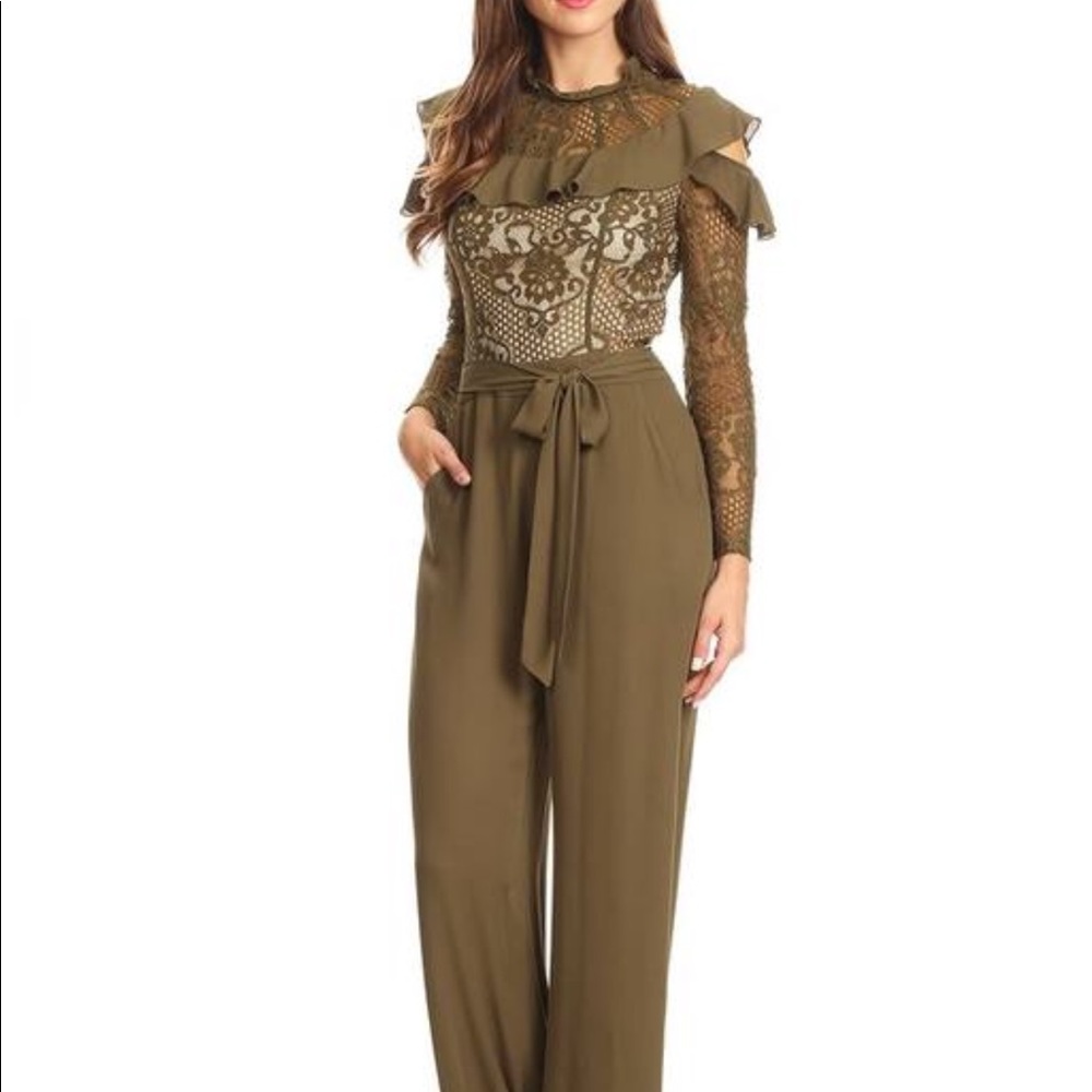 Elegant One Piece Lace Jumpsuit - Picture 1 of 5